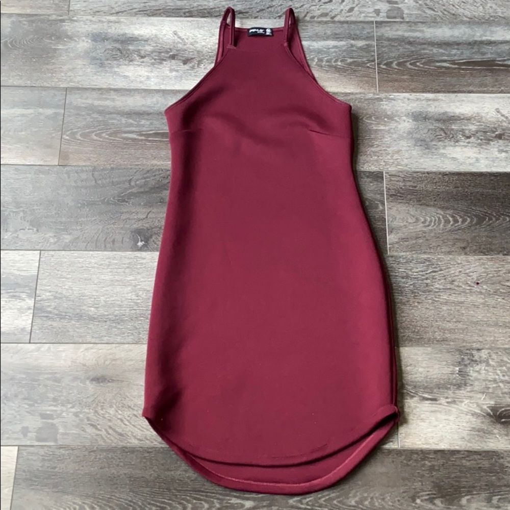 Burgundy Mid Length Dress